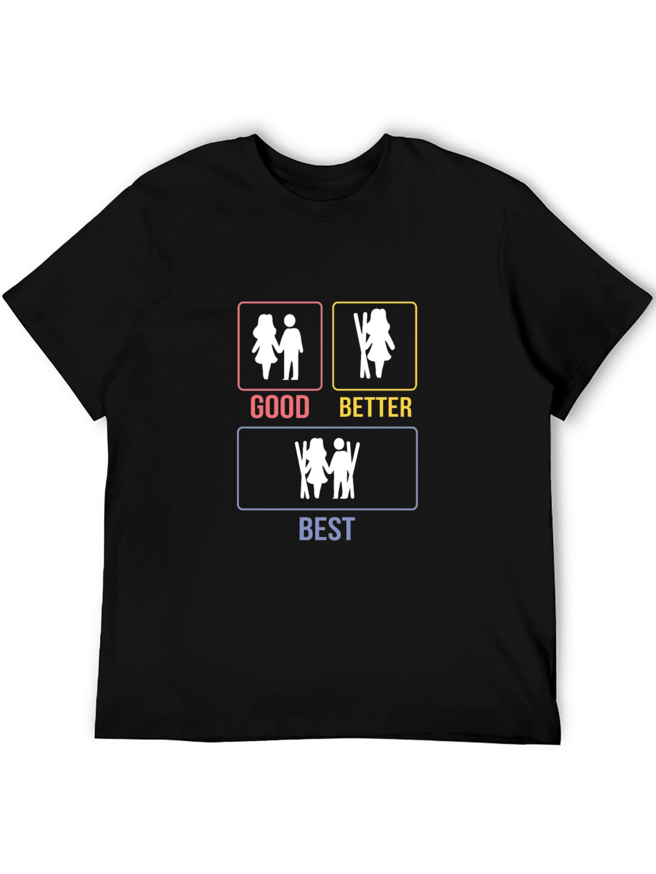 Skiing Couple T-Shirt - Good Better Best Design