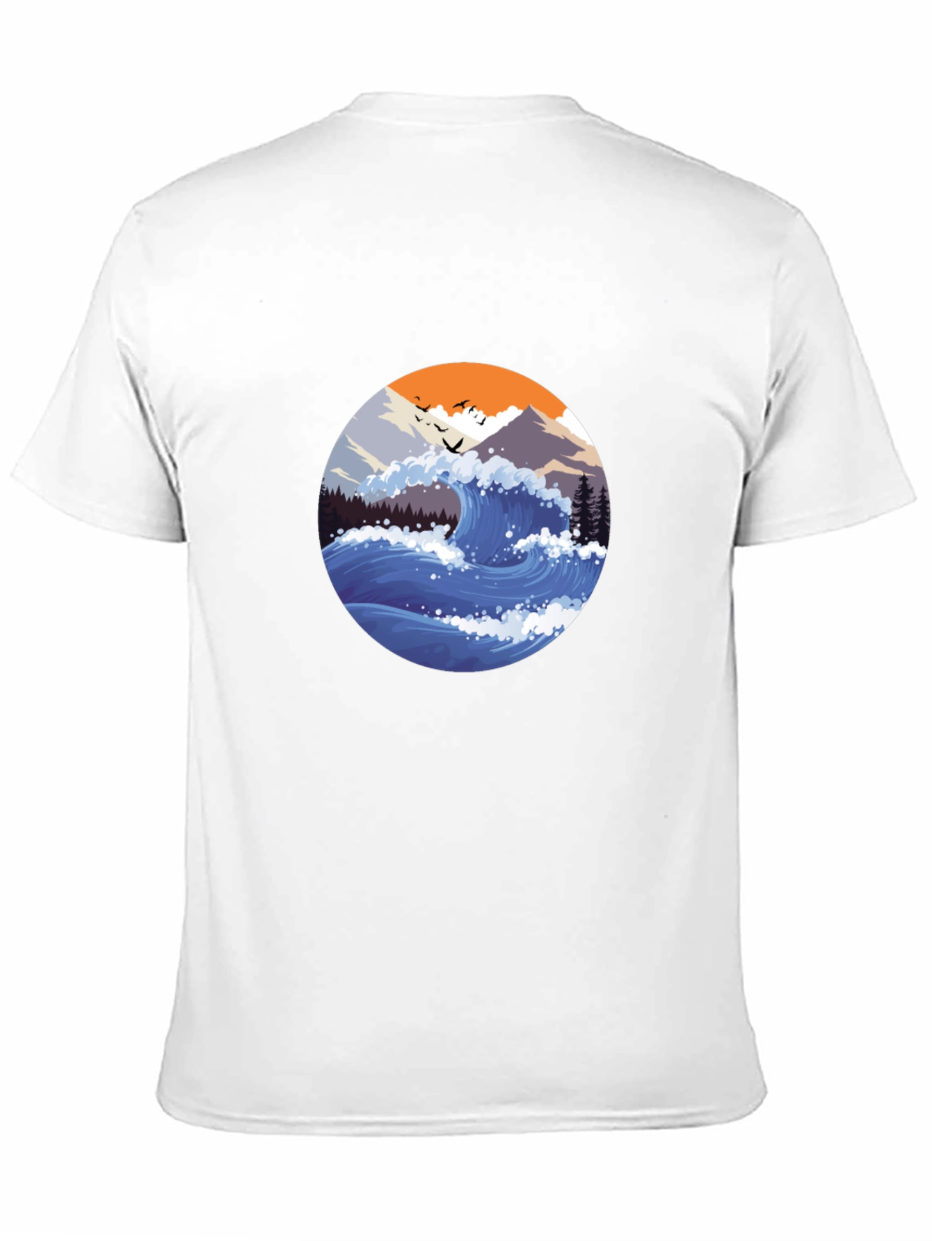 Wave Graphic Mens Black T-Shirt