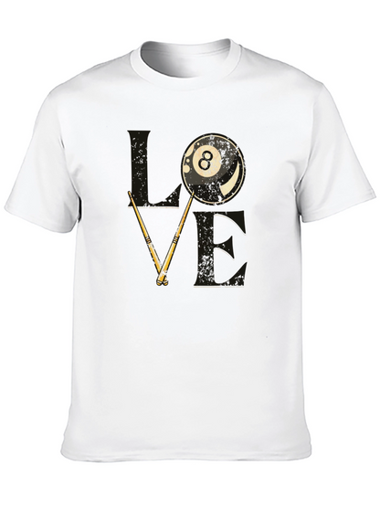 Love Billiards Graphic Tee - 8 Ball Pool T-Shirt