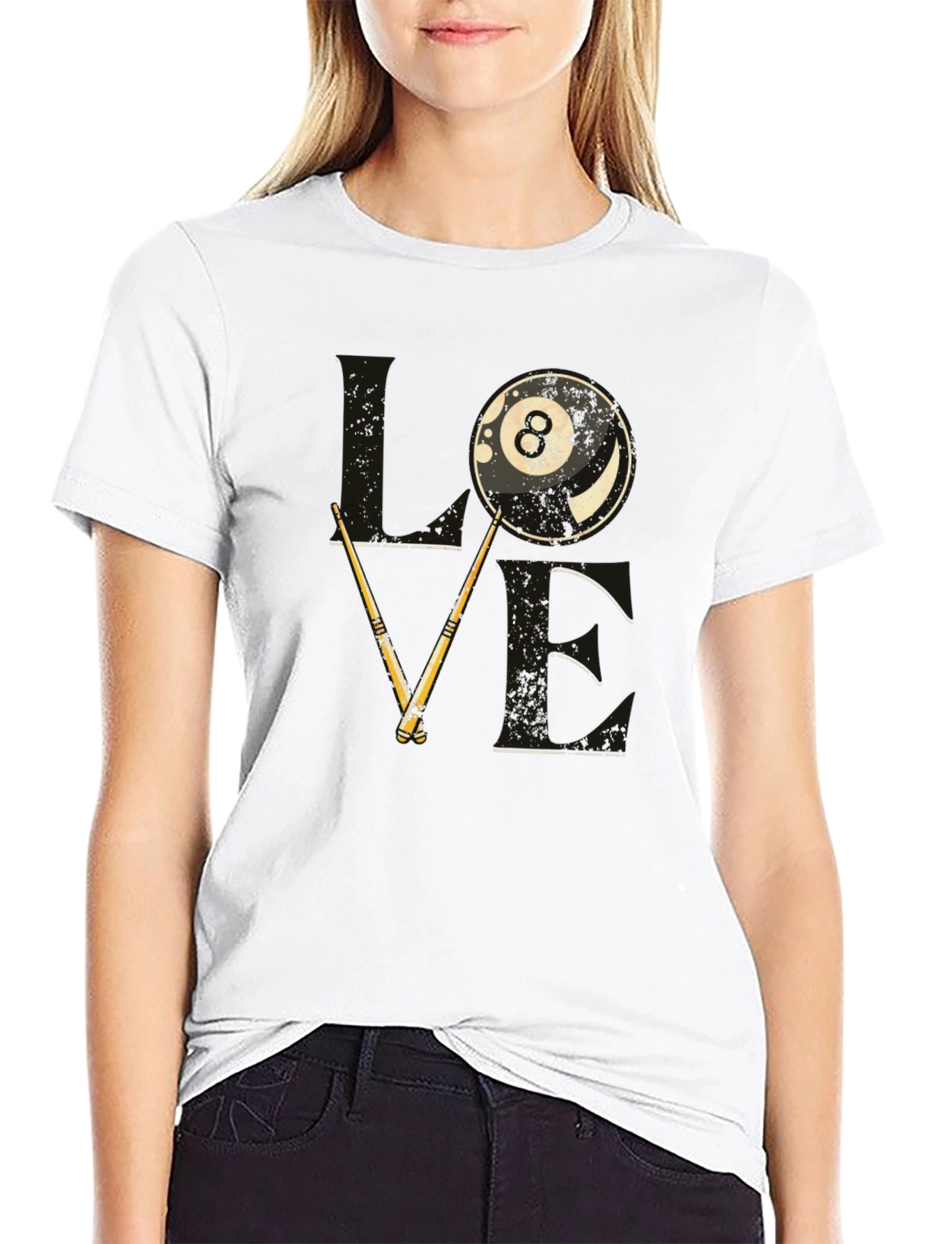 Love Billiards Graphic Tee - 8 Ball Pool T-Shirt