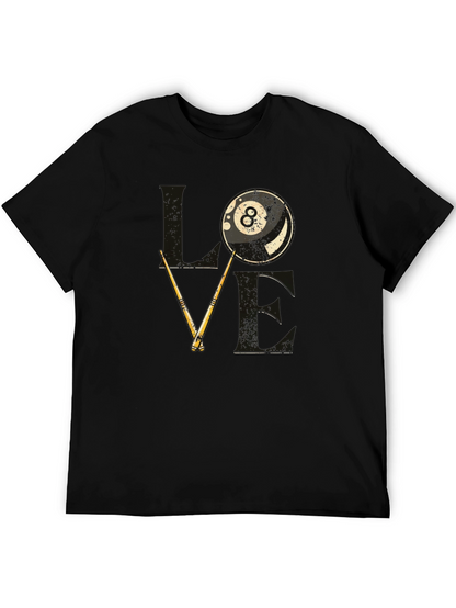 Love Billiards Graphic Tee - 8 Ball Pool T-Shirt