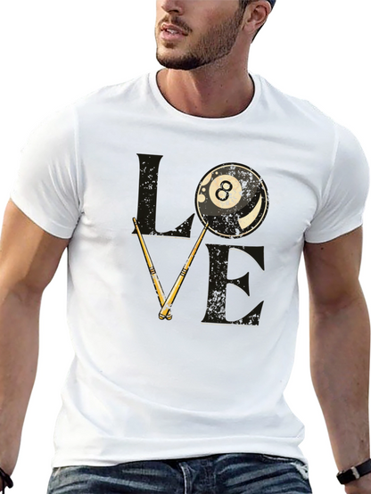 Love Billiards Graphic Tee - 8 Ball Pool T-Shirt