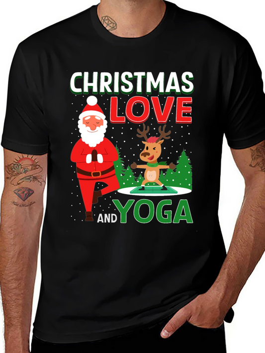 Christmas Love and Yoga Graphic T-Shirt
