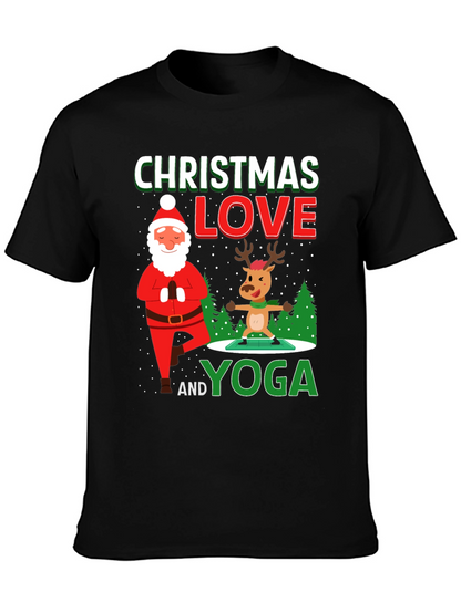 Christmas Love and Yoga Graphic T-Shirt