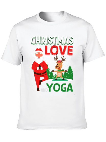 Christmas Love and Yoga Graphic T-Shirt
