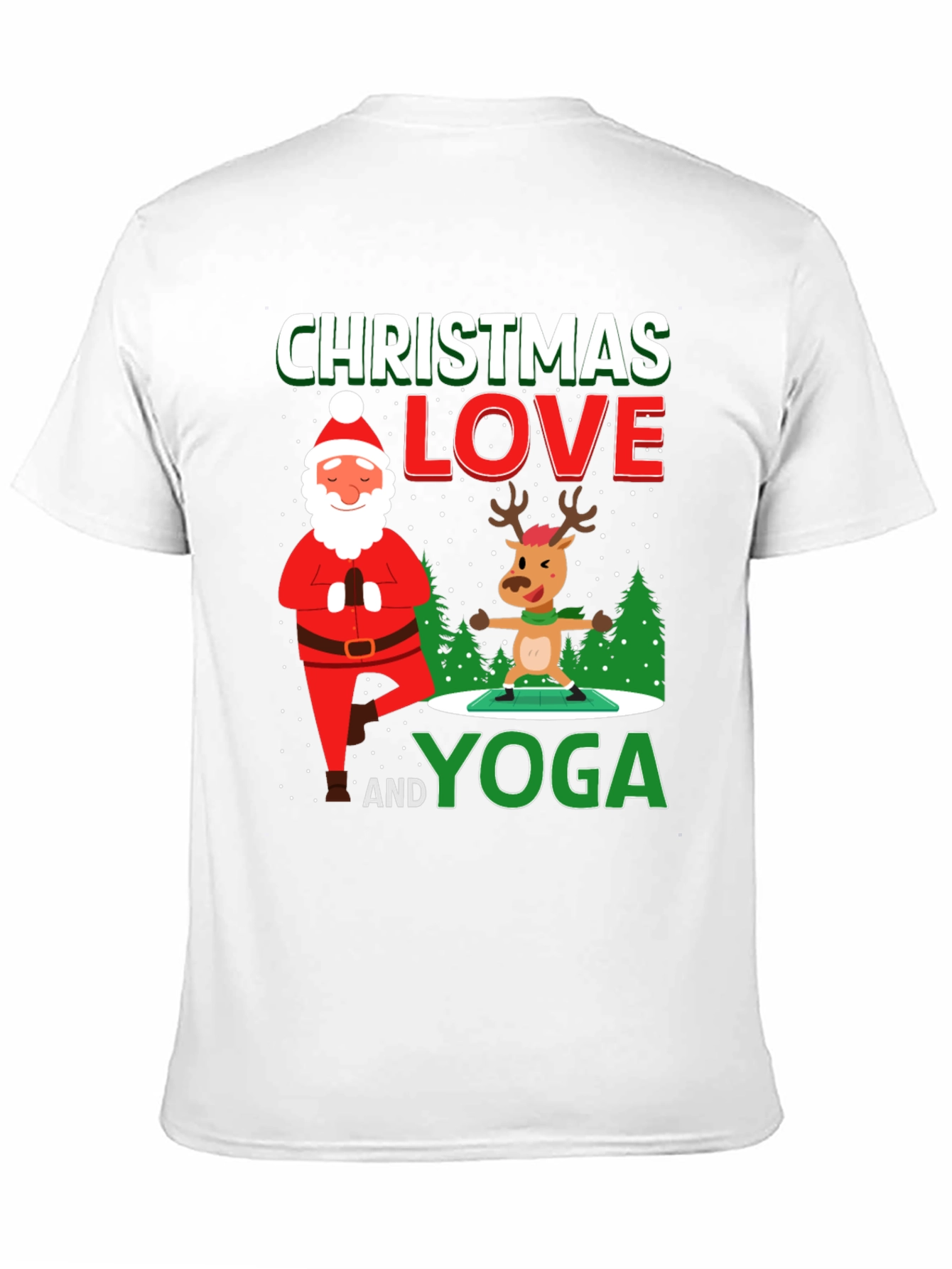 Christmas Love and Yoga Graphic T-Shirt
