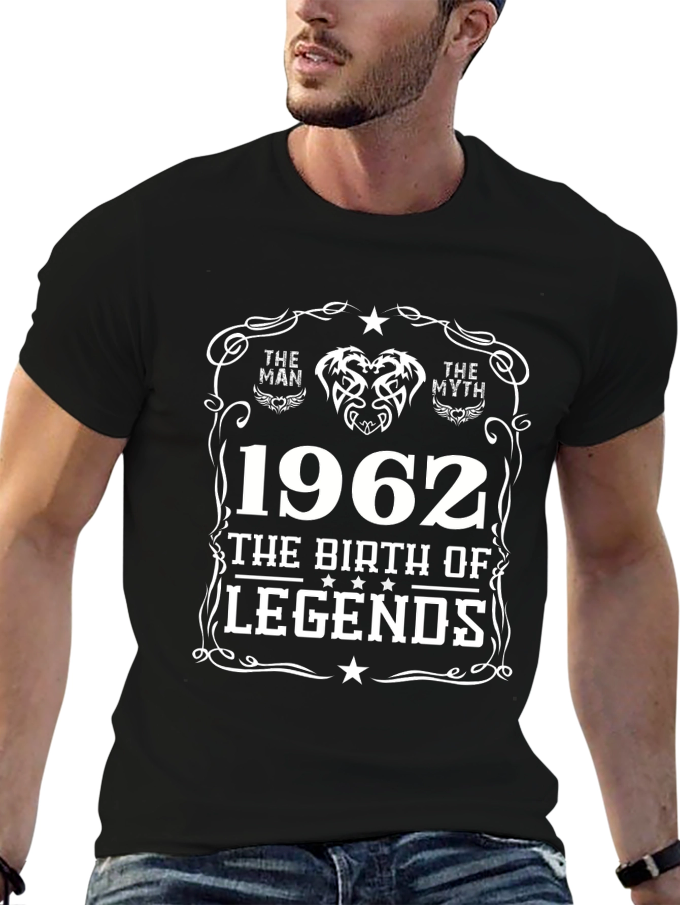 The Man The Myth Legend 1962 Black T-Shirt