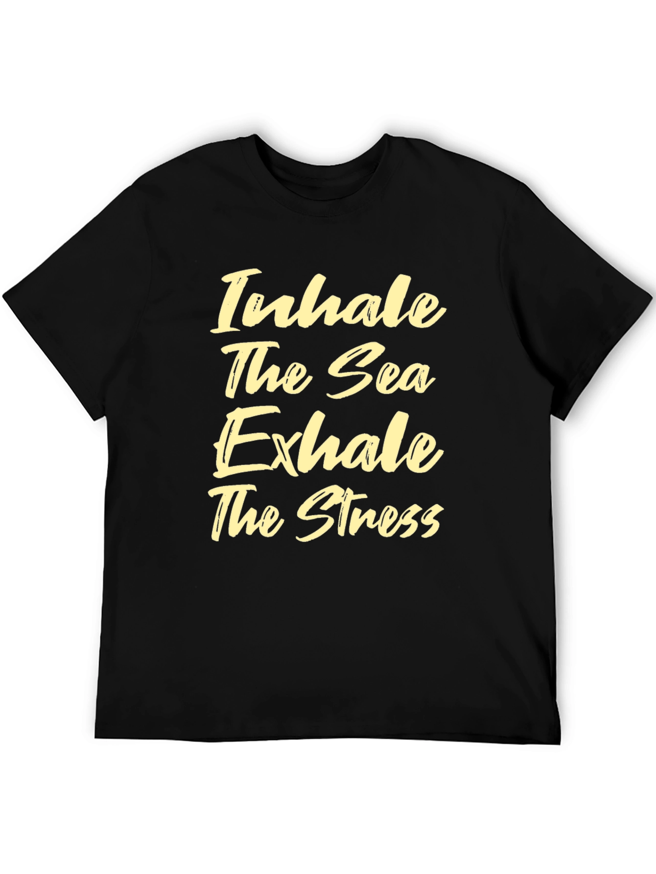 Inhale the Sea Exhale the Stress Black Tee