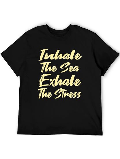 Inhale the Sea Exhale the Stress Black Tee