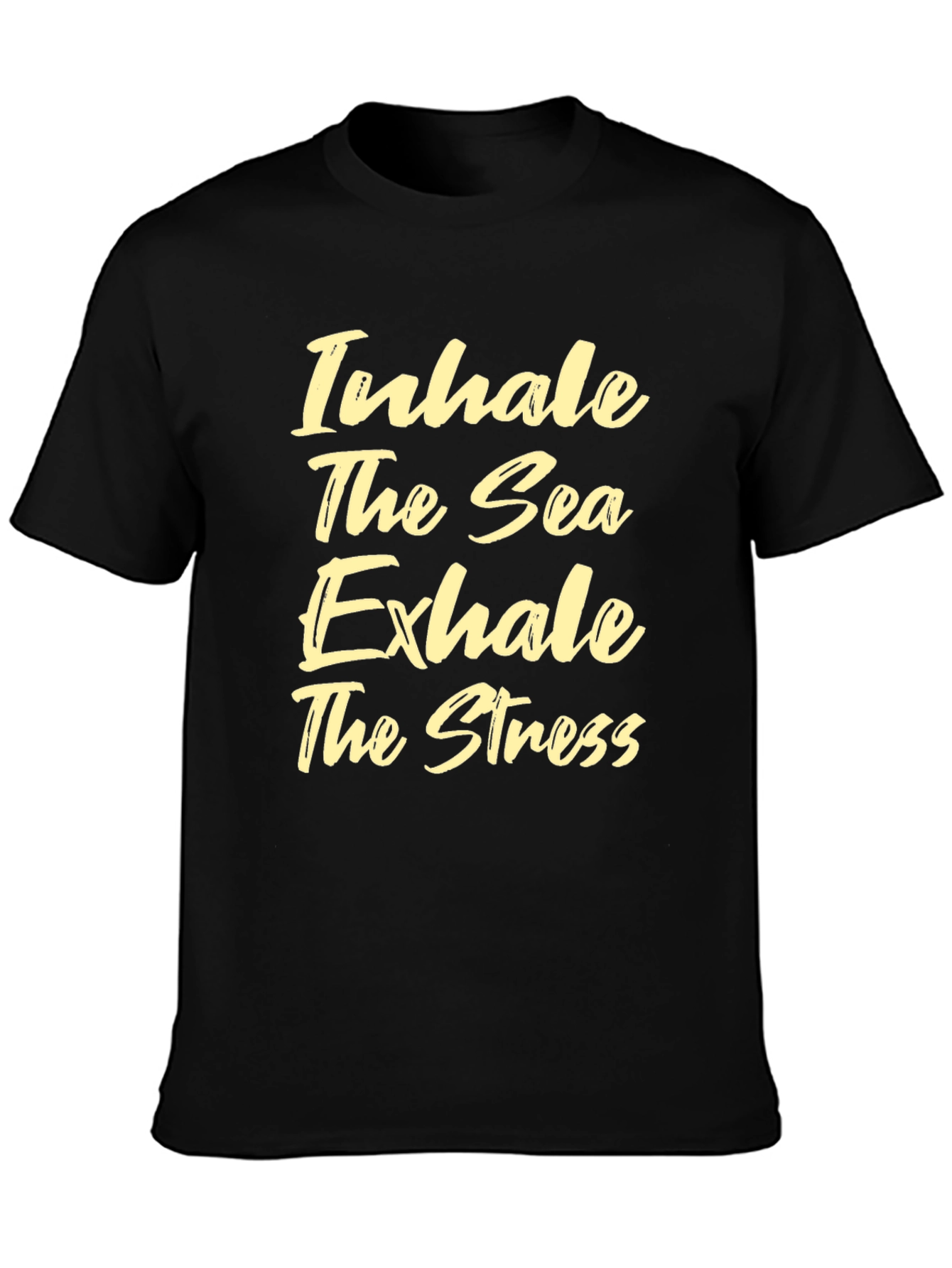 Inhale the Sea Exhale the Stress Black Tee