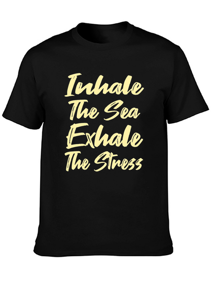 Inhale the Sea Exhale the Stress Black Tee