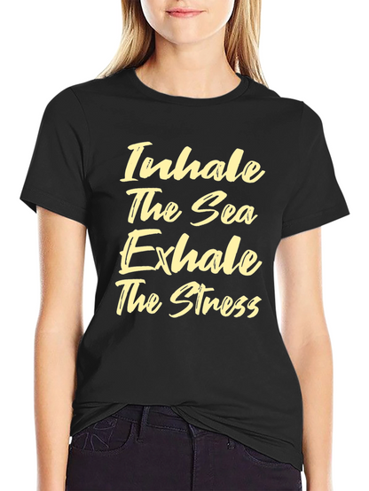 Inhale the Sea Exhale the Stress Black Tee