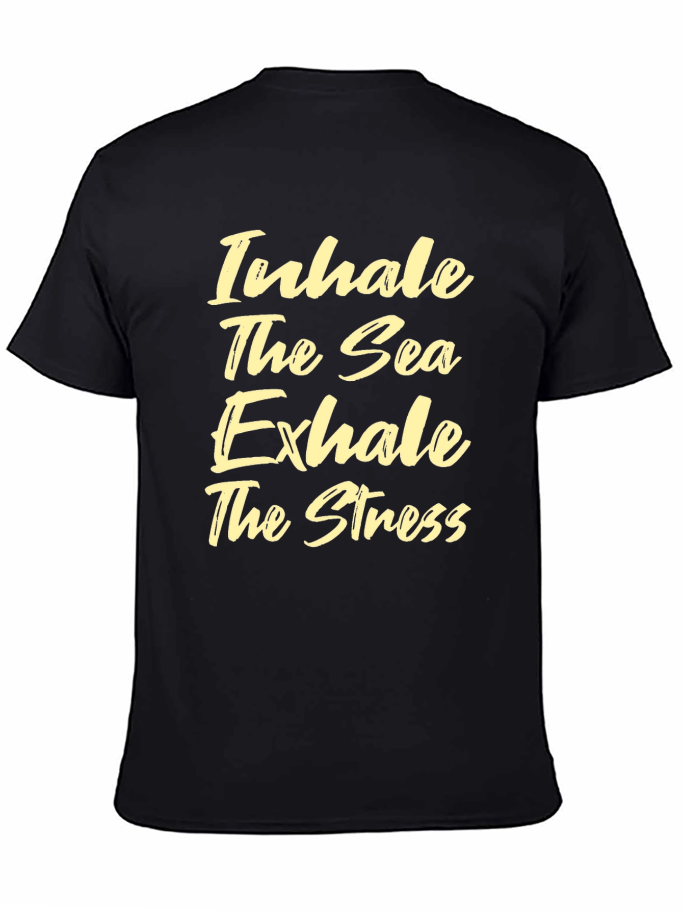 Inhale the Sea Exhale the Stress Black Tee