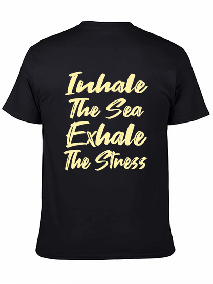 Inhale the Sea Exhale the Stress Black Tee