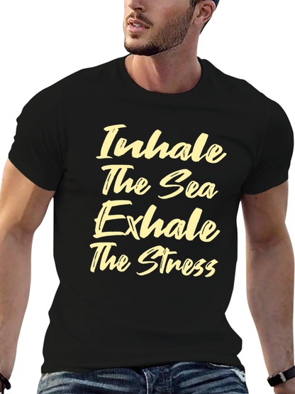 Inhale the Sea Exhale the Stress Black Tee