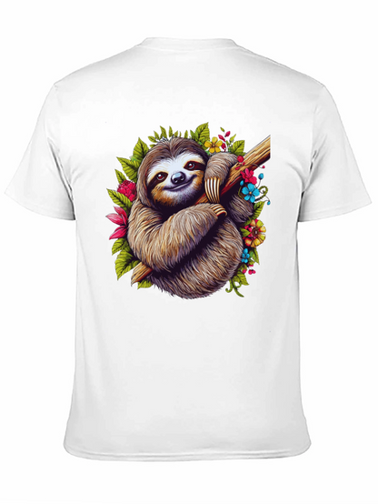 Sloth Floral T-Shirt - Relaxed Graphic Tee