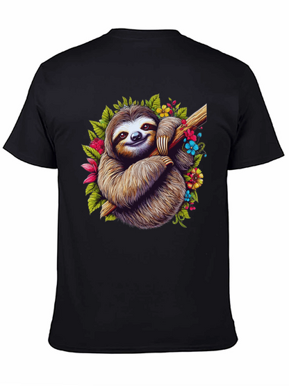Sloth Floral T-Shirt - Relaxed Graphic Tee
