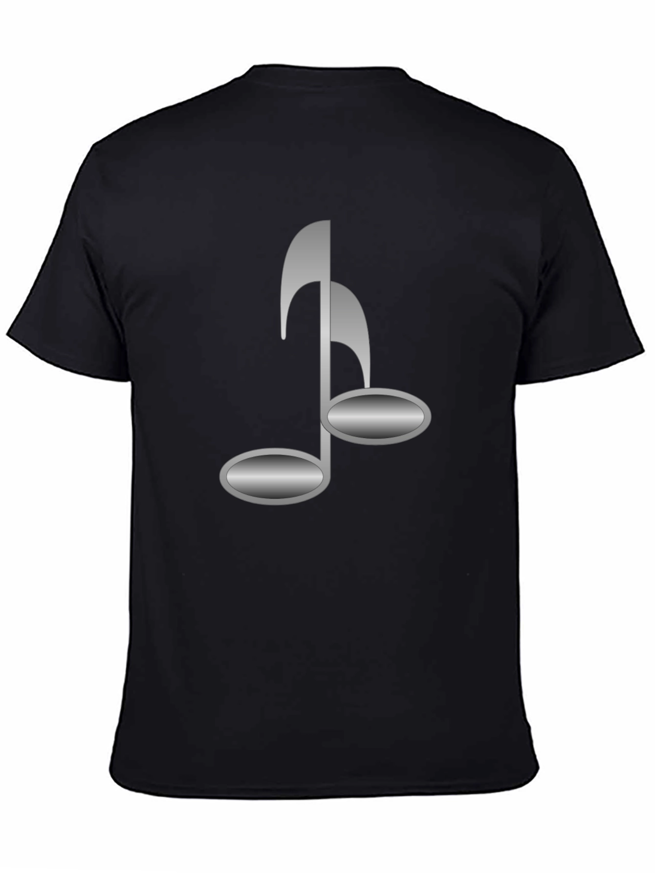 Black T-Shirt with Musical Note Design