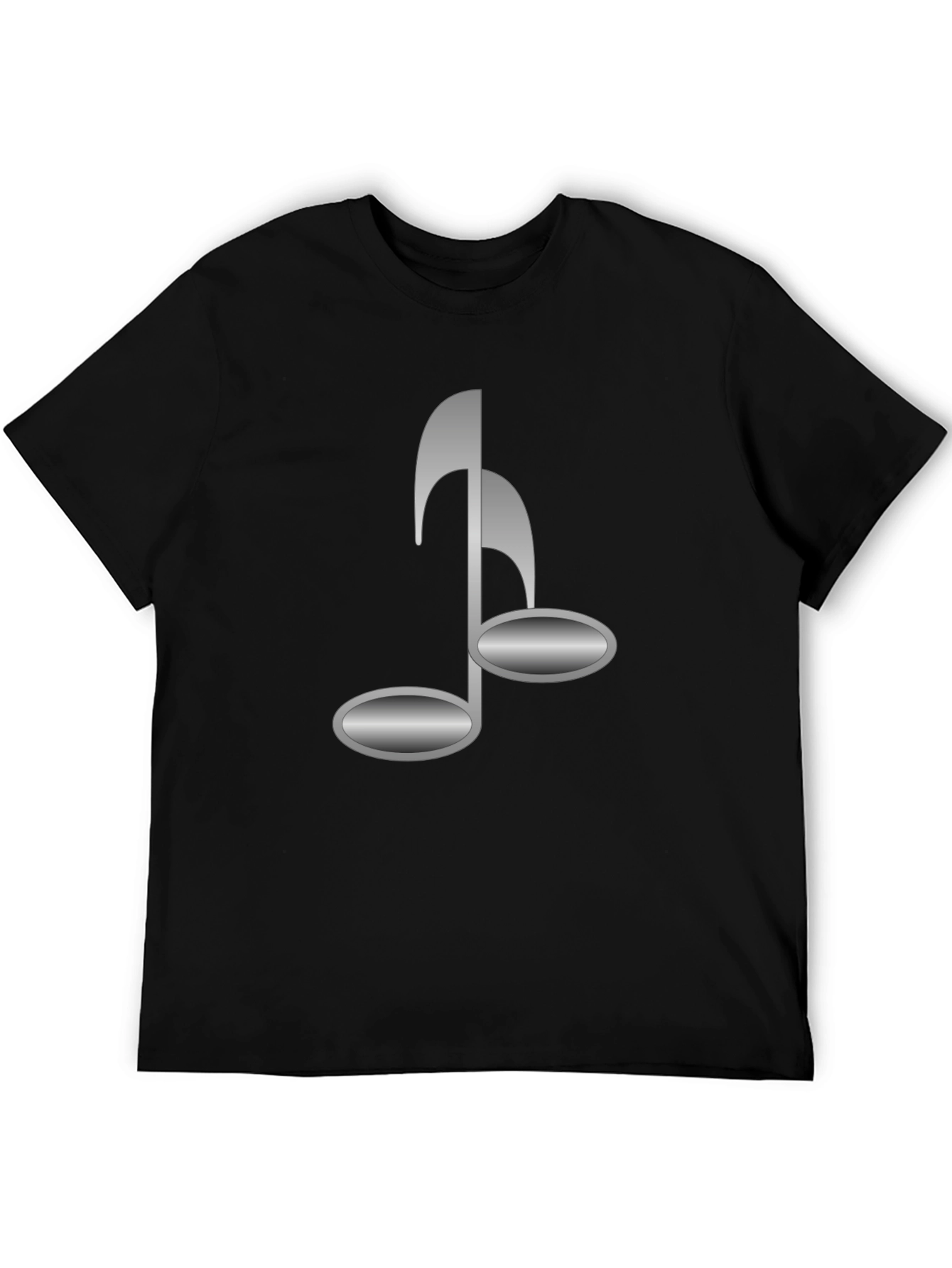 Black T-Shirt with Musical Note Design
