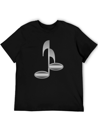 Black T-Shirt with Musical Note Design