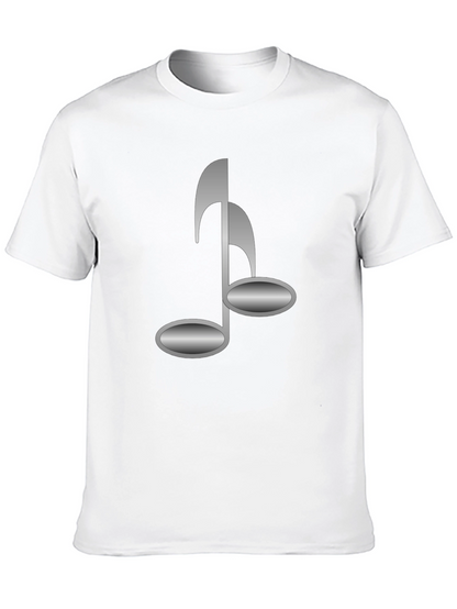 Black T-Shirt with Musical Note Design
