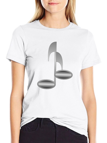Black T-Shirt with Musical Note Design