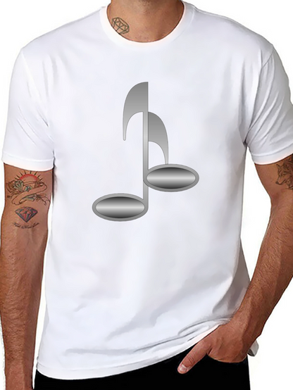 Black T-Shirt with Musical Note Design