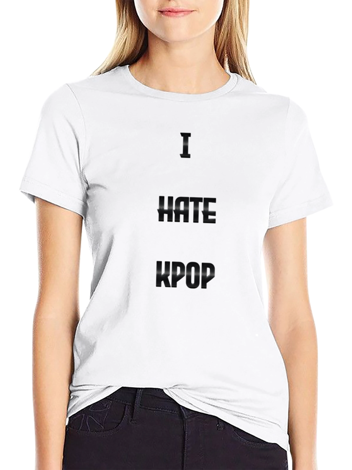 I Hate Kpop Black T-Shirt