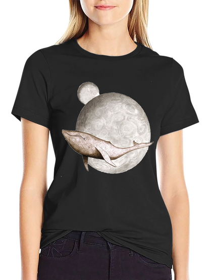 Whale Moon Graphic Tee - Mens Black T-Shirt