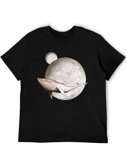 Whale Moon Graphic Tee - Mens Black T-Shirt