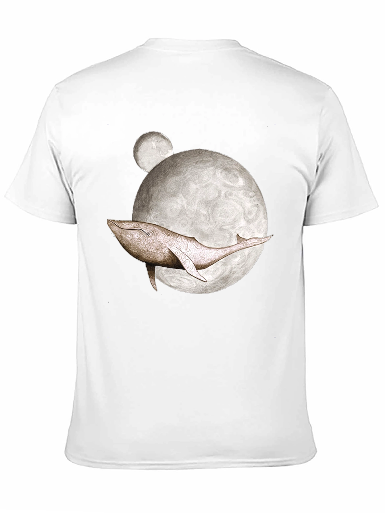 Whale Moon Graphic Tee - Mens Black T-Shirt