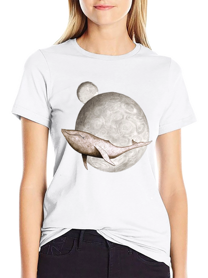 Whale Moon Graphic Tee - Mens Black T-Shirt