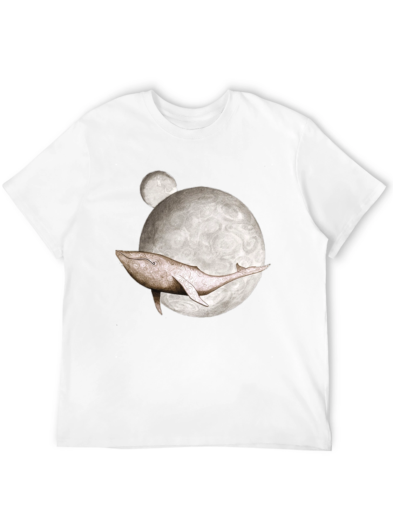 Whale Moon Graphic Tee - Mens Black T-Shirt