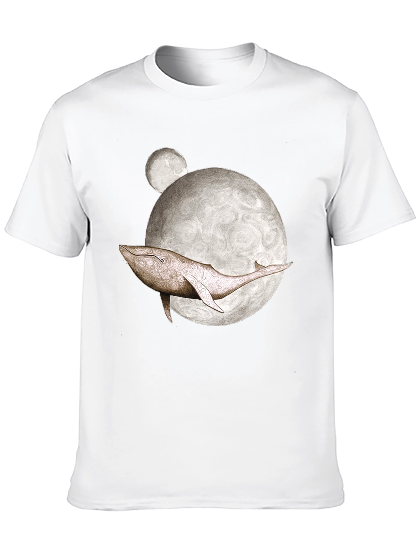 Whale Moon Graphic Tee - Mens Black T-Shirt
