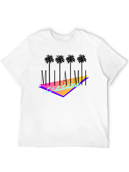 Miami Florida Black T-Shirt Palm Tree Graphic Tee