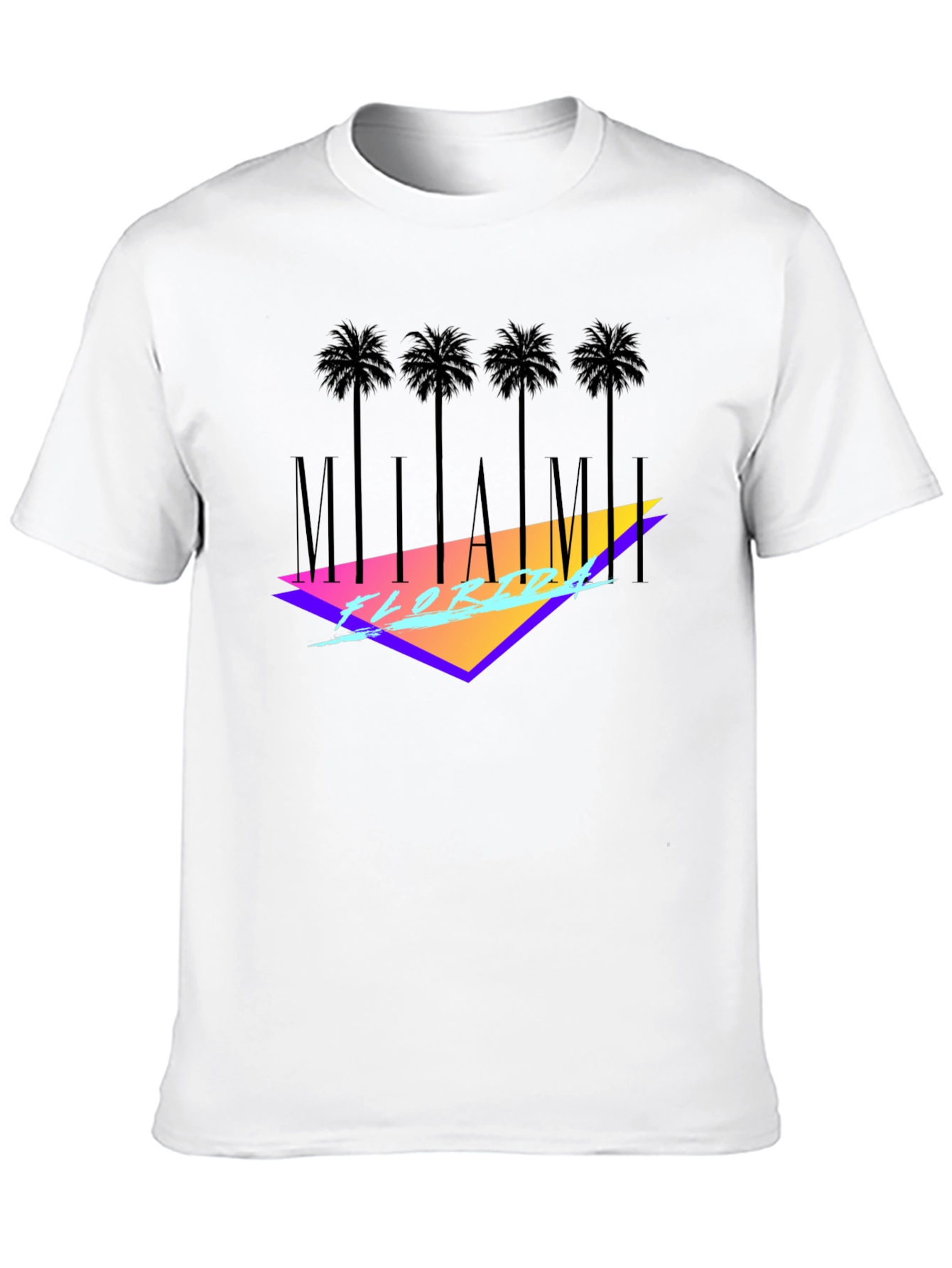 Miami Florida Black T-Shirt Palm Tree Graphic Tee