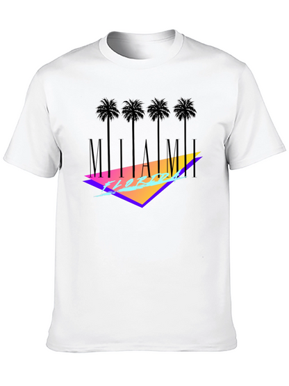 Miami Florida Black T-Shirt Palm Tree Graphic Tee