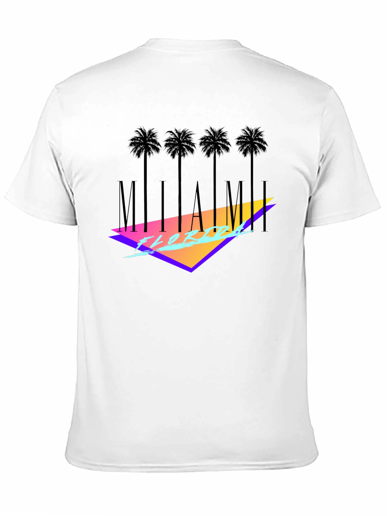 Miami Florida Black T-Shirt Palm Tree Graphic Tee