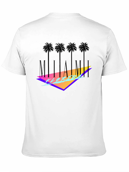 Miami Florida Black T-Shirt Palm Tree Graphic Tee