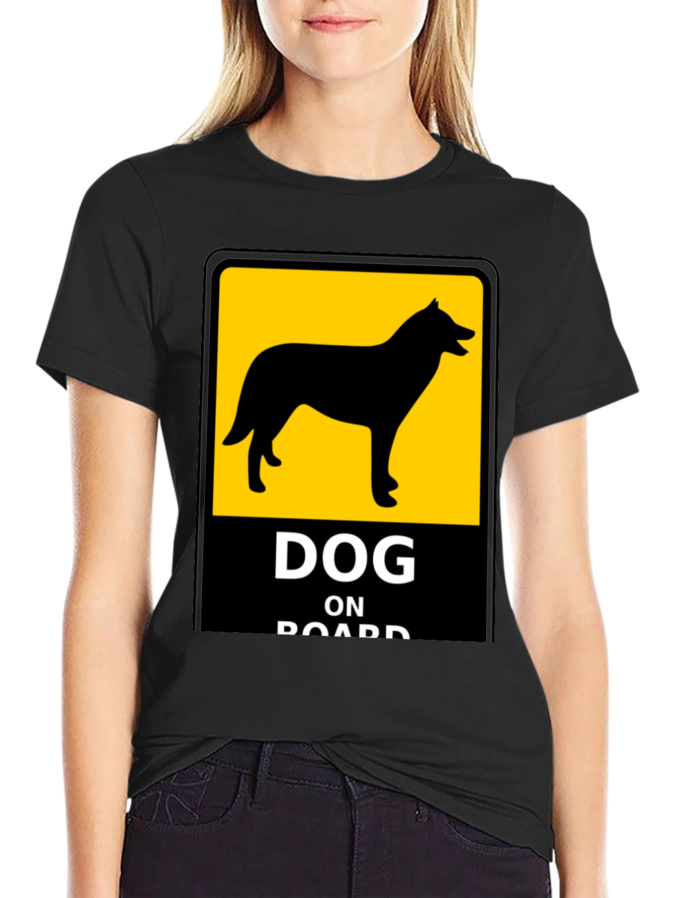 Dog On Board Black T-Shirt