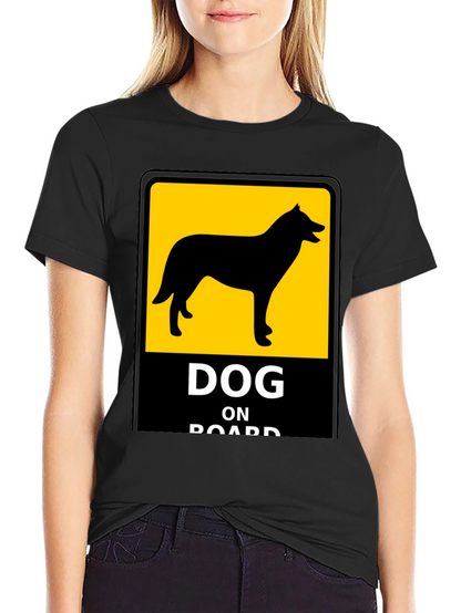 Dog On Board Black T-Shirt