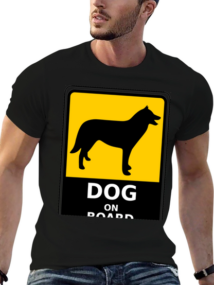 Dog On Board Black T-Shirt