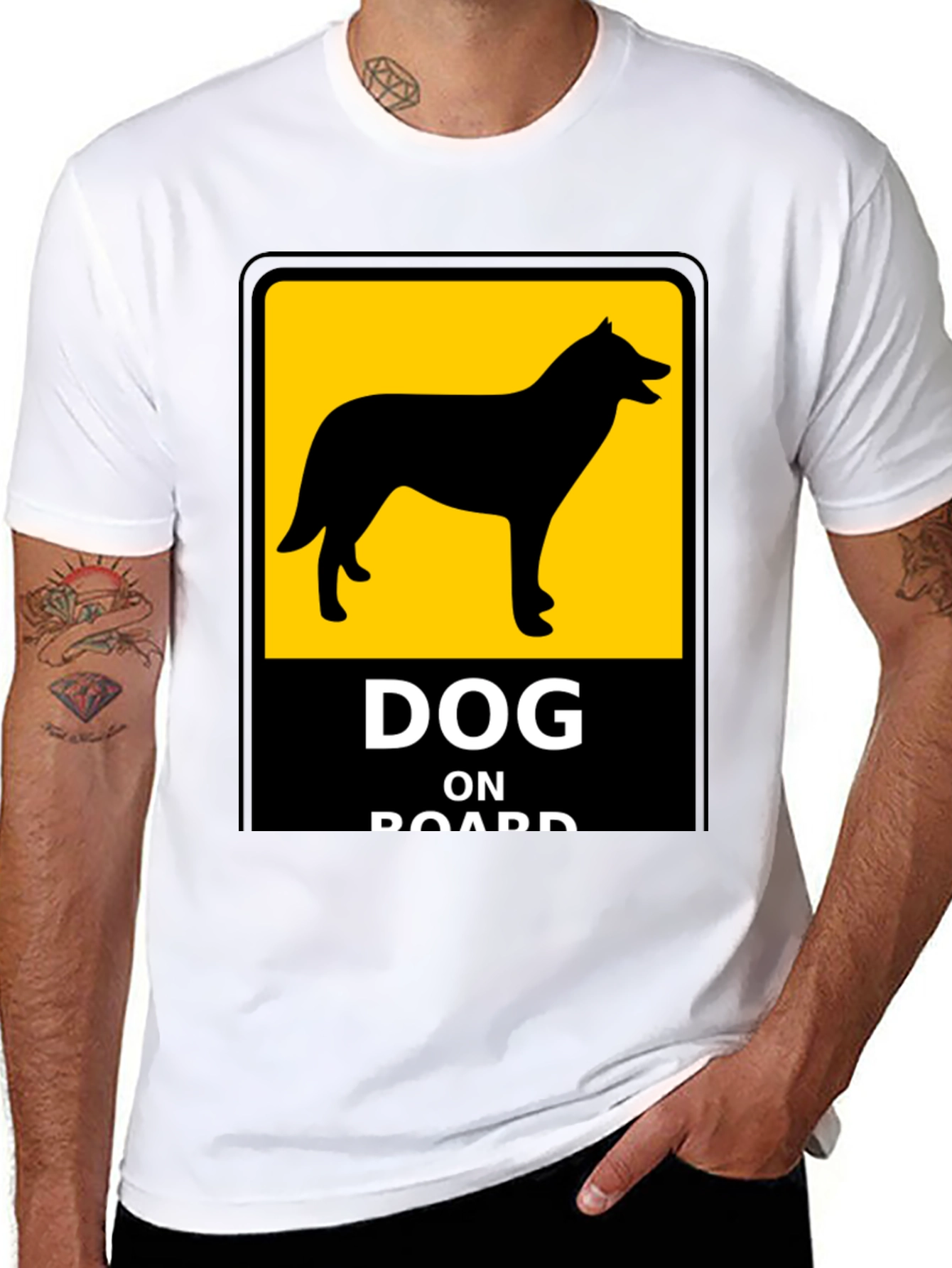 Dog On Board Black T-Shirt