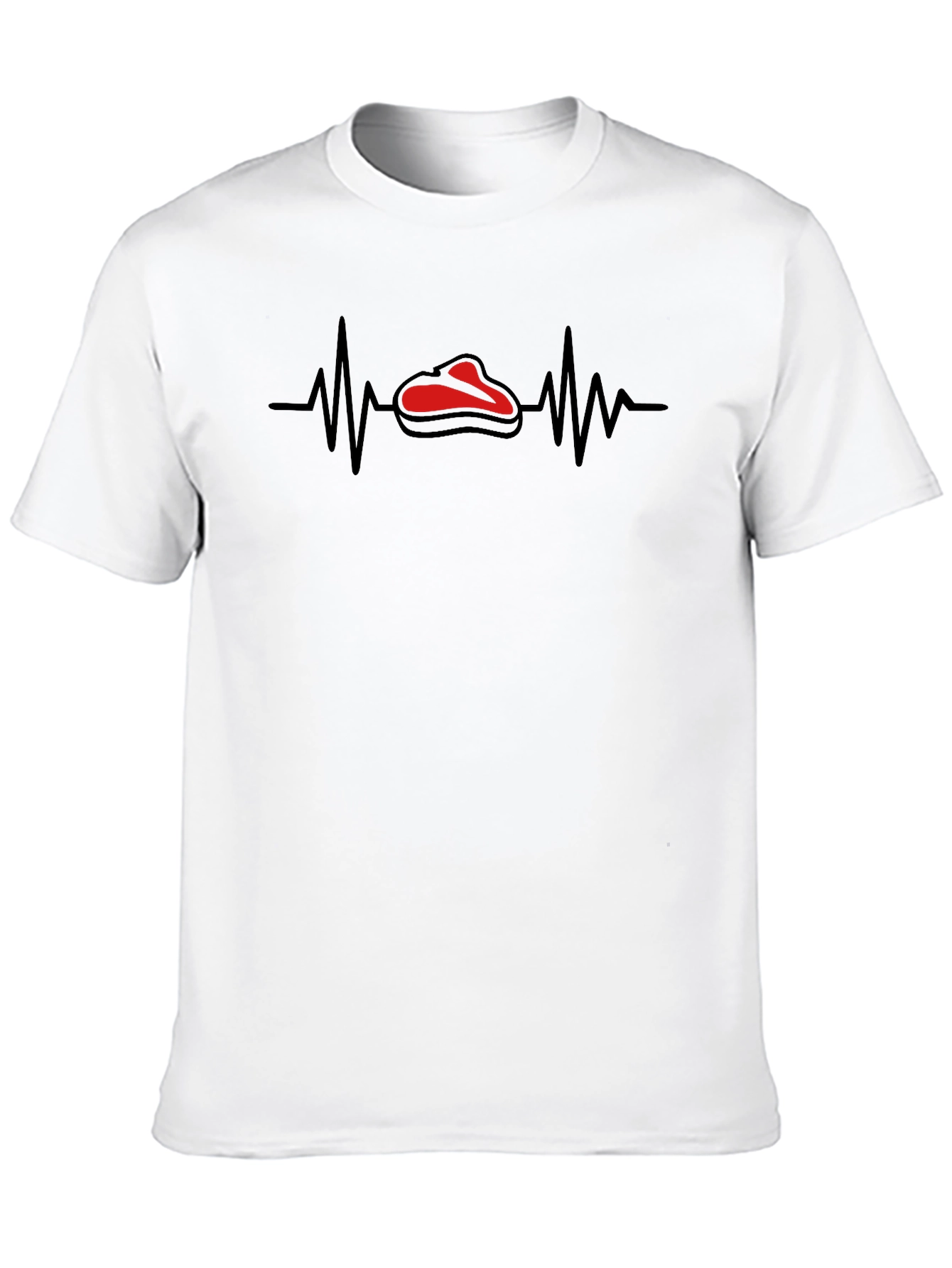 Steak Heartbeat Graphic Tee - Foodie Humor T-Shirt