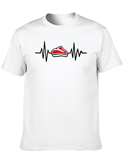 Steak Heartbeat Graphic Tee - Foodie Humor T-Shirt