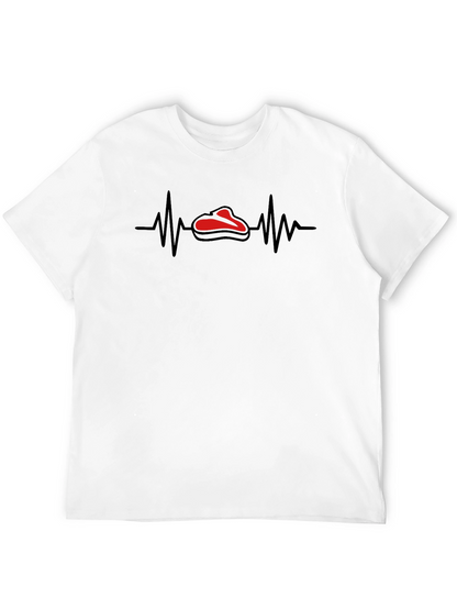Steak Heartbeat Graphic Tee - Foodie Humor T-Shirt