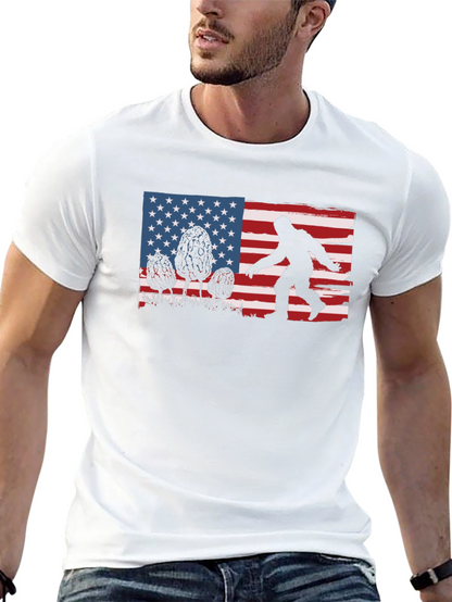 Bigfoot American Flag Graphic T-Shirt