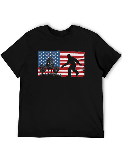 Bigfoot American Flag Graphic T-Shirt
