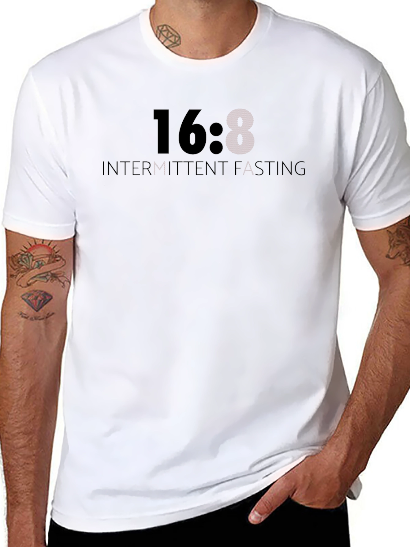 16:8 Intermittent Fasting T-Shirt - Black