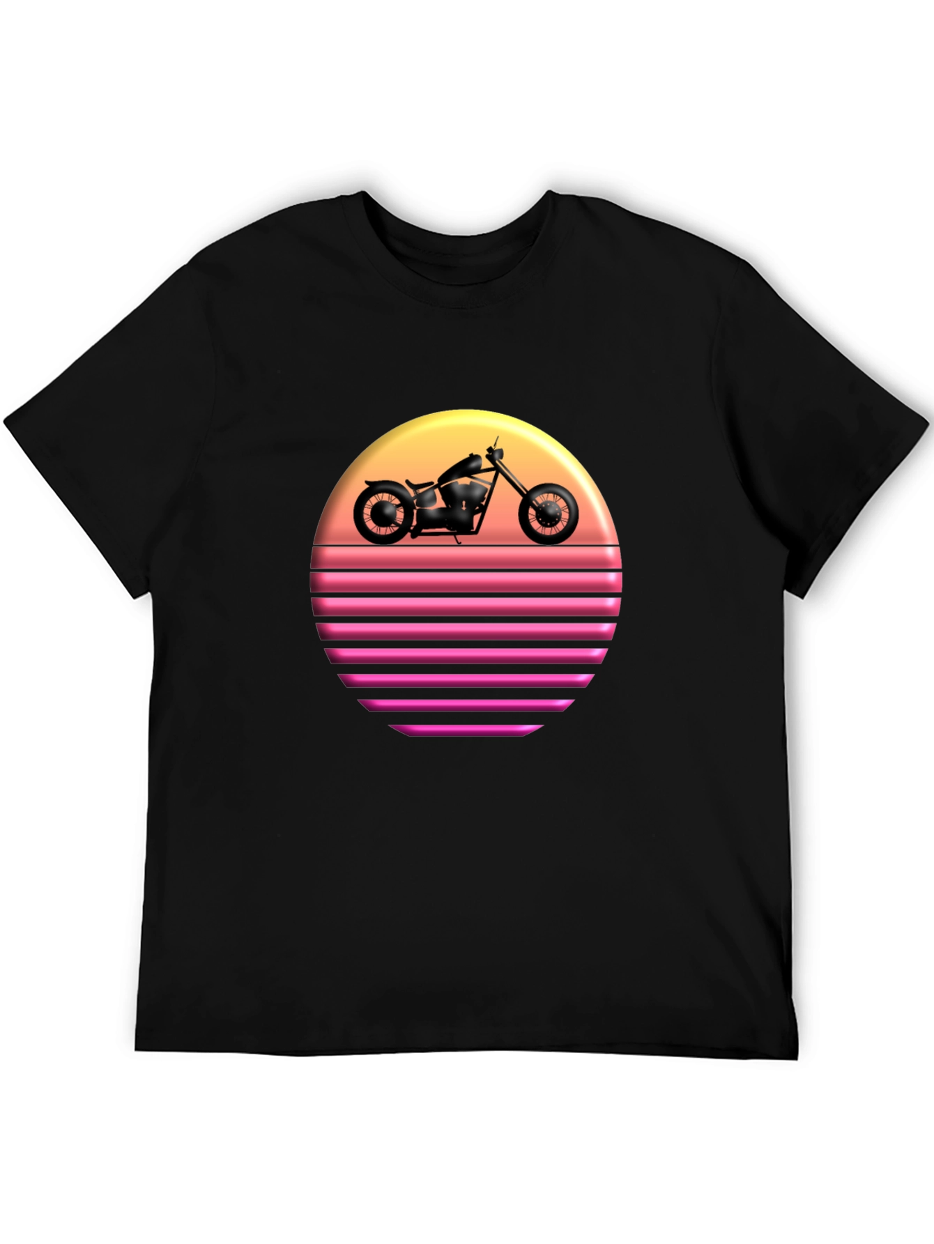 Retro Sunset Motorcycle Graphic T-Shirt